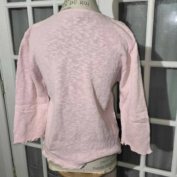 Vintage Misolli Womens Pink Knit V Neck Sweater Small - Picture 2 of 5
